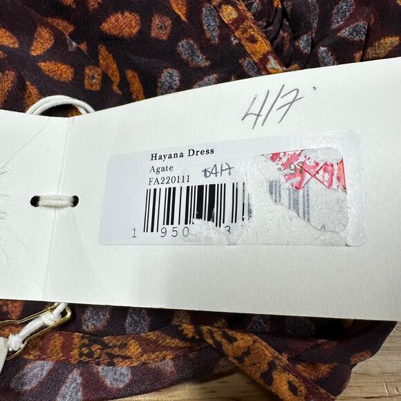 Ulla Johnson NWT Hayana Mini Dress in Agate Brown Size 0 100% Silk Shibori - Picture 6 of 11